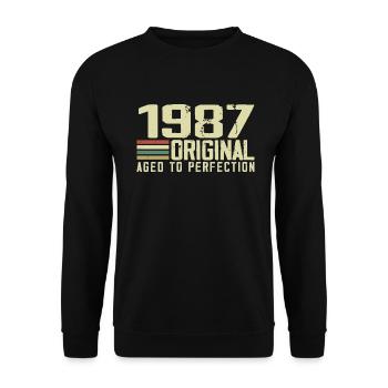 Born in 1987 - Vintage 1987 - 37th Retro Anniversary - Unisex Sweatshirt - black - Front - Alina (178cm) & Michal (187cm)