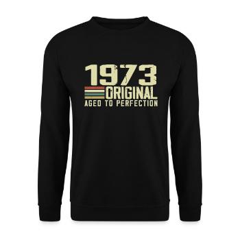 Né en 1973 - Vintage 1973 - 51e Anniversaire Rétro - Sweat-shirt Unisexe - noir - Devant - Alina (178cm) & Michal (187cm)