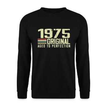 Né en 1975 - Vintage 1975 - 49e Anniversaire Rétro - Sweat-shirt Unisexe - noir - Devant - Alina (178cm) & Michal (187cm)