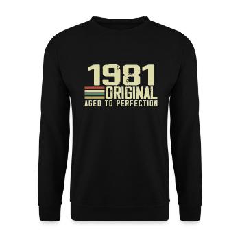 Né en 1981 - Vintage 1981 - 43e Anniversaire Rétro - Sweat-shirt Unisexe - noir - Devant - Alina (178cm) & Michal (187cm)
