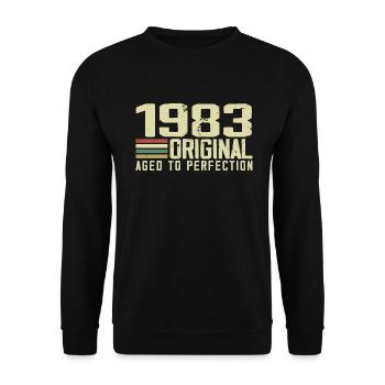 Né en 1983 - Vintage 1983 - 41e Anniversaire Rétro - Sweat-shirt Unisexe - noir - Devant - Alina (178cm) & Michal (187cm)