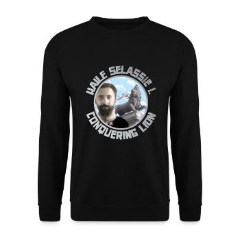 Haile Selassie - Conquérir le Lion Rasta Judah - Sweat-shirt Unisexe - noir - Devant - Alina (178cm) & Michal (187cm)