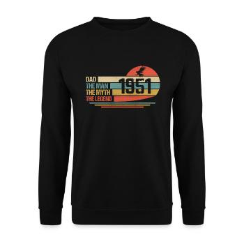 Bester Vater der Welt seit 1951 Vatertag - Unisex Pullover - Schwarz - Vorne - Alina (178cm) & Michal (187cm)