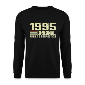 Né en 1995 - Vintage 1995 - 29e Anniversaire Rétro - Sweat-shirt Unisexe - noir - Devant - Alina (178cm) & Michal (187cm)