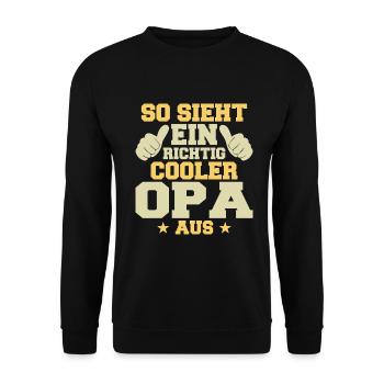 This is what a really cool grandpa looks like - Unisex Sweatshirt - black - Front - Alina (178cm) & Michal (187cm)