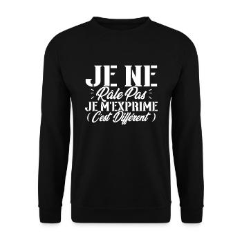 Je ne râle pas je m'exprime c'est différent - Sweat-shirt Unisexe - noir - Devant - Alina (178cm) & Michal (187cm)