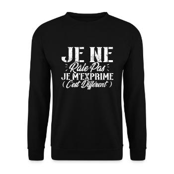 Je ne râle pas je m'exprime c'est différent - Sweat-shirt Unisexe - noir - Devant - Alina (178cm) & Michal (187cm)