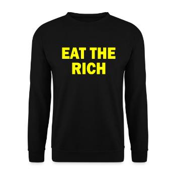 Eat the rich - Unisex Pullover - Schwarz - Vorne - Alina (178cm) & Michal (187cm)