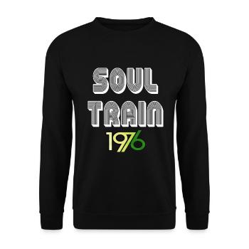 Soul Train 70s retro - Unisex Sweatshirt - black - Front - Alina (178cm) & Michal (187cm)