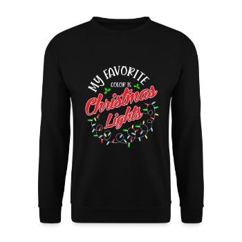Meine Lieblingsfarbe Ist Weihnachtsbeleuchtung - Unisex Pullover - Schwarz - Vorne - Alina (178cm) & Michal (187cm)