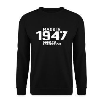 Vintage 1947 Cadeau Anniversaire 1947 Rétro - Sweat-shirt Unisexe - noir - Devant - Alina (178cm) & Michal (187cm)