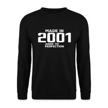 Vintage 2001 Geburtstagsgeschenk 2001 Retro - Unisex Pullover - Schwarz - Vorne - Alina (178cm) & Michal (187cm)