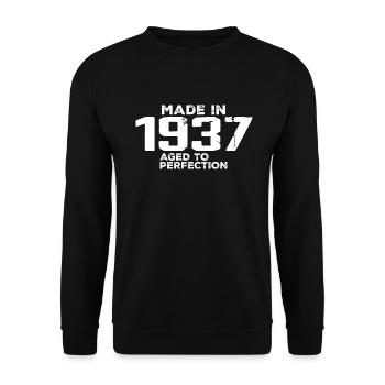 Vintage 1937 Geburtstagsgeschenk 1937 Retro - Unisex Pullover - Schwarz - Vorne - Alina (178cm) & Michal (187cm)