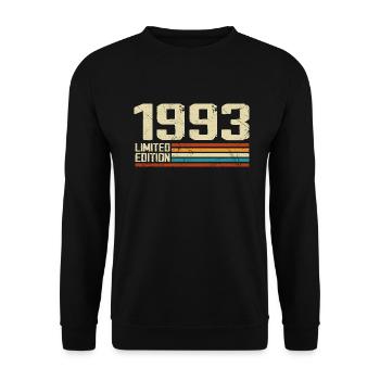 Vintage 1993 Retro Birthday - Born in 1993 - Unisex Sweatshirt - black - Front - Alina (178cm) & Michal (187cm)