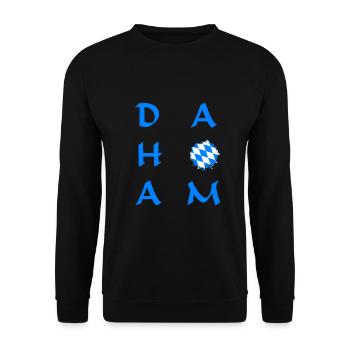 Dahoam in Bayern - Unisex Pullover - Schwarz - Vorne - Alina (178cm) & Michal (187cm)