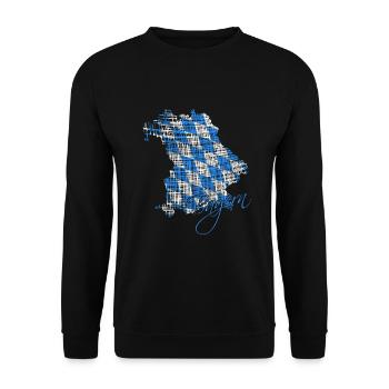 Bayern, Oberbayern, Geschenk für Bayern, Bavaria - Unisex Pullover - Schwarz - Vorne - Alina (178cm) & Michal (187cm)