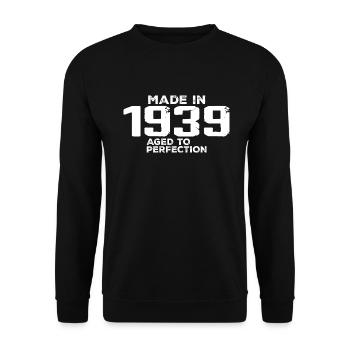 Vintage 1939 Geburtstagsgeschenk 1939 Retro - Unisex Pullover - Schwarz - Vorne - Alina (178cm) & Michal (187cm)
