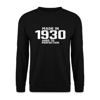 Vintage 1930 Geburtstagsgeschenk 1930 Retro - Unisex Pullover - Schwarz - Vorne - Alina (178cm) & Michal (187cm)