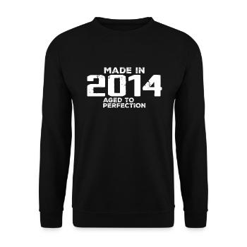 Jahrgang 2014 Retro Jubiläumsgeschenk 2014 - Unisex Pullover - Schwarz - Vorne - Alina (178cm) & Michal (187cm)