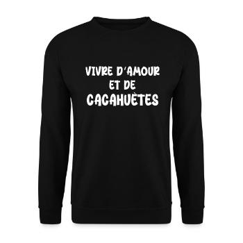 Living on love and peanuts - Unisex Sweatshirt - black - Front - Alina (178cm) & Michal (187cm)