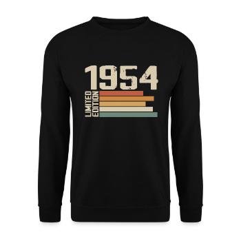 1954 Vintage - Retro 1954 Cadeau Anniversaire 1954 - Sweat-shirt Unisexe - noir - Devant - Alina (178cm) & Michal (187cm)