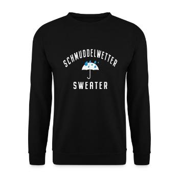 Schmuddelwetter Sweater Regen Kuscheln Hamburg - Unisex Pullover - Schwarz - Vorne - Alina (178cm) & Michal (187cm)