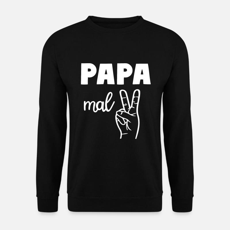 Papa mal Zwei Dad of 2 - Unisex Pullover - Schwarz