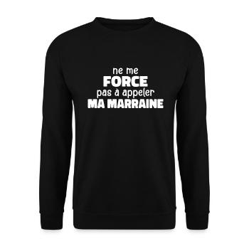 Zwinge mich nicht, meine Patentante anzurufen - Unisex Pullover - Schwarz - Vorne - Alina (178cm) & Michal (187cm)