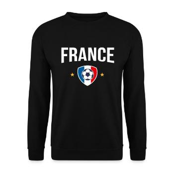 équipe de france football suppourter championnat - Sweat-shirt Unisexe - noir - Devant - Alina (178cm) & Michal (187cm)