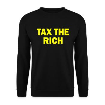 Tax the rich - Unisex Pullover - Schwarz - Vorne - Alina (178cm) & Michal (187cm)