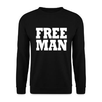 Free man t shirt free man - Unisex Sweatshirt - black - Front - Alina (178cm) & Michal (187cm)