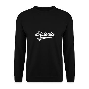 Astoria Queens Distressed Retro Queens Vintage - Unisex Pullover - Schwarz - Vorne - Alina (178cm) & Michal (187cm)