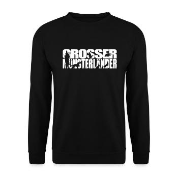 GROSSER MÜNSTERLÄNDER Jagdhund Jagdhunde Wilsigns - Unisex Pullover - Schwarz - Vorne - Alina (178cm) & Michal (187cm)