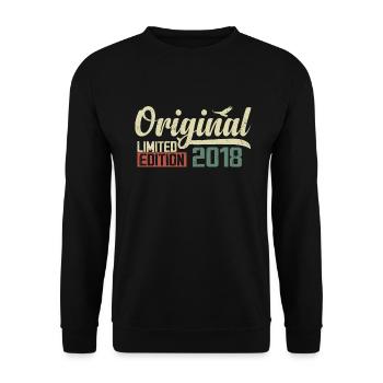 Geboren im Jahr 2018 Vintage Retro Geburtstag 2018 Geschenk - Unisex Pullover - Schwarz - Vorne - Alina (178cm) & Michal (187cm)