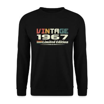 Jahrgang 1967 Geschenk 1967 Geburtstag 1967 Retro - Unisex Pullover - Schwarz - Vorne - Alina (178cm) & Michal (187cm)