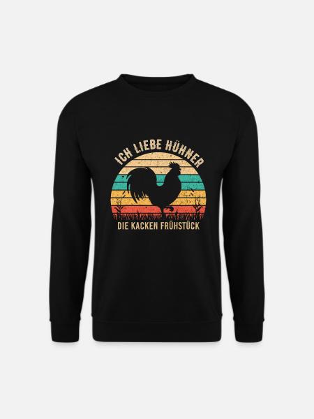 Witziges Huhn - Ich Liebe Hühner - Unisex Pullover - Schwarz