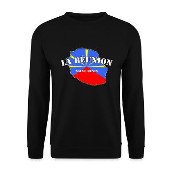 La Réunion Saint Denis Drapeau Réunionnais - Sweat-shirt Unisexe - noir - Devant - Alina (178cm) & Michal (187cm)