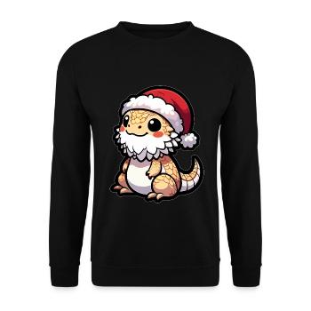 Mignon dragon barbu Noël - Sweat-shirt Unisexe - noir - Devant - Alina (178cm) & Michal (187cm)