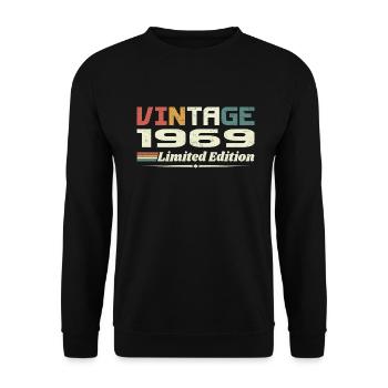Vintage 1969 Gift 1969 Birthday 1969 Retro - Unisex Sweatshirt - black - Front - Alina (178cm) & Michal (187cm)