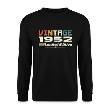 Jahrgang 1952 Geschenk 1952 Geburtstag 1952 Retro - Unisex Pullover - Schwarz - Vorne - Alina (178cm) & Michal (187cm)