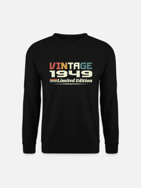 Jahrgang 1949 Geschenk 1949 Geburtstag 1949 Retro - Unisex Pullover - Schwarz