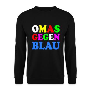 Omas gegen blau - Unisex Pullover - Schwarz - Vorne - Alina (178cm) & Michal (187cm)