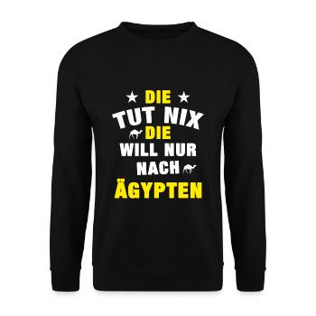 Will only go to Egypt YOU - Unisex Sweatshirt - black - Front - Alina (178cm) & Michal (187cm)