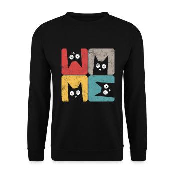 Quatre chats noirs fous regardez stupides - Sweat-shirt Unisexe - noir - Devant - Alina (178cm) & Michal (187cm)