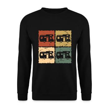 Motorhome with a vintage look - Unisex Sweatshirt - black - Front - Alina (178cm) & Michal (187cm)