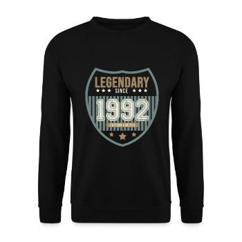 anniversaire 1992 legendaire 30 ans - Sweat-shirt Unisexe - noir - Devant - Alina (178cm) & Michal (187cm)