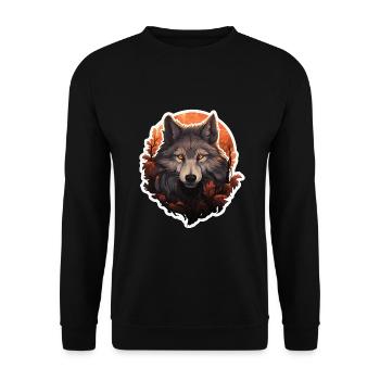 Wolf Autumn Halloween 2 - Unisex Sweatshirt - black - Front - Alina (178cm) & Michal (187cm)