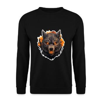 Wolf Autumn Halloween 3 - Unisex Sweatshirt - black - Front - Alina (178cm) & Michal (187cm)