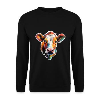 Boeuf panaché - Sweat-shirt Unisexe - noir - Devant - Alina (178cm) & Michal (187cm)