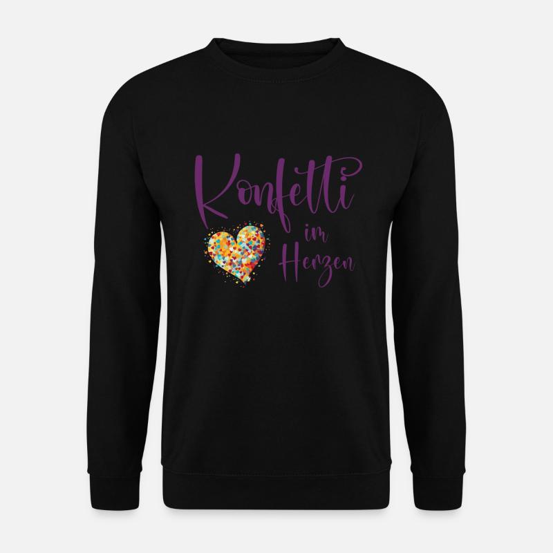 Köln Karneval Alaaf Jeck Party Konfetti Herz - Unisex Pullover - Schwarz